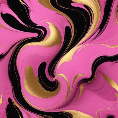 Swirling pink and gold abstract design