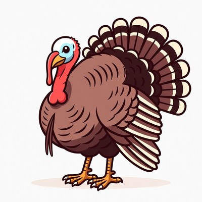 Colorful cartoon turkey illustration
