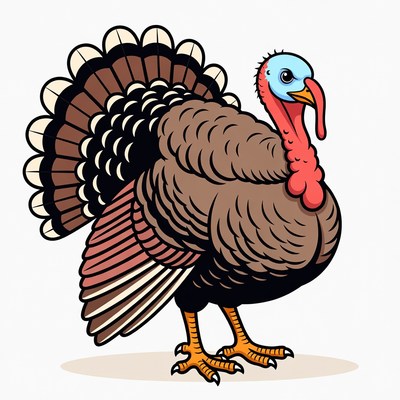 Colorful cartoon turkey illustration