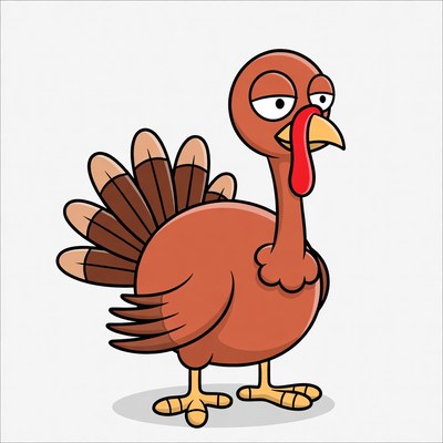 Fun cartoon turkey character design