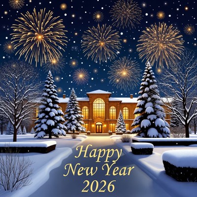 Celebrating new year in winter wonderland