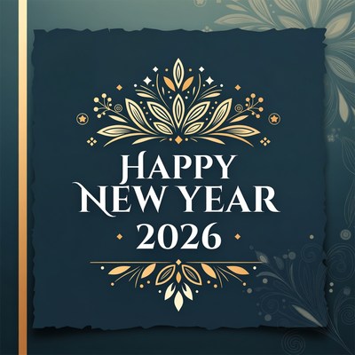 New year 2026 floral greeting