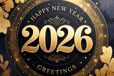 New year 2026 celebration greetings card