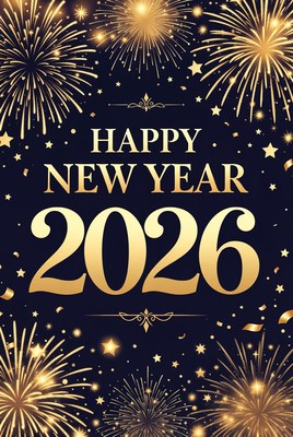 Celebrate new year 2026 with fireworks