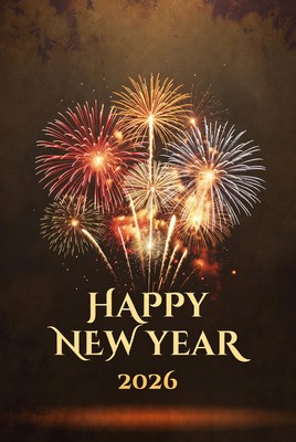 Colorful fireworks welcoming the new year