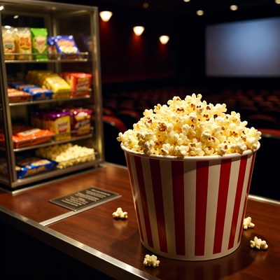 Enjoying popcorn at the cinema