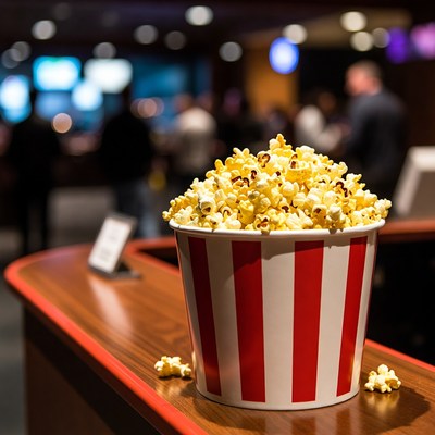 Fresh popcorn at the cinema