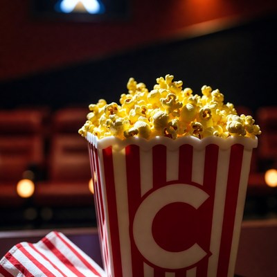 Fresh popcorn at movie theater