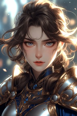 Warrior woman in shining armor