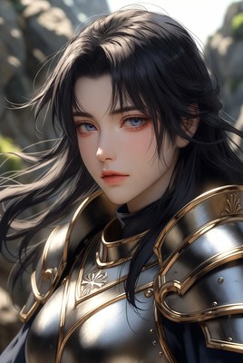 Heroic figure in shining armor