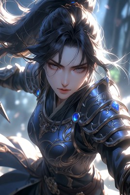 Warrior in enchanted forest