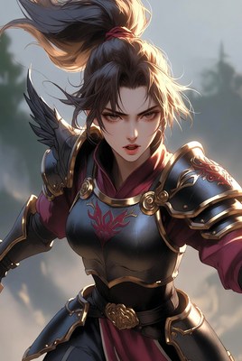 Warrior in battle armor