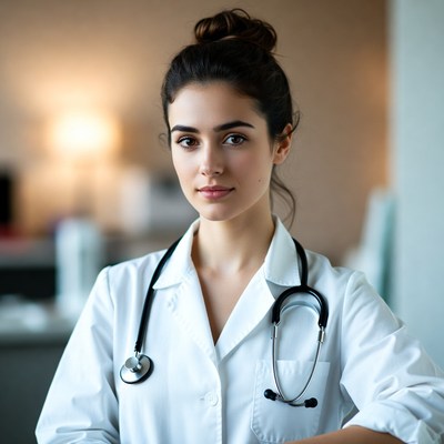 Medical professional in white coat