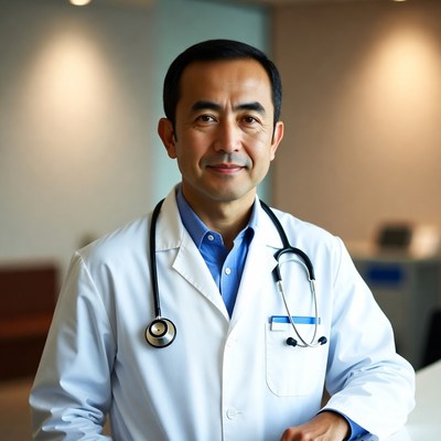 Doctor standing in modern clinic setting