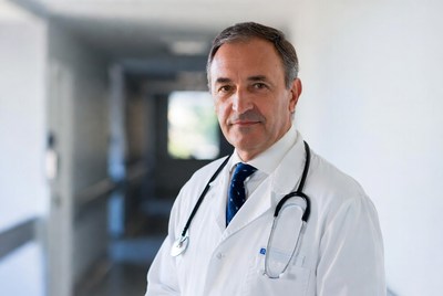 Doctor in hospital corridor