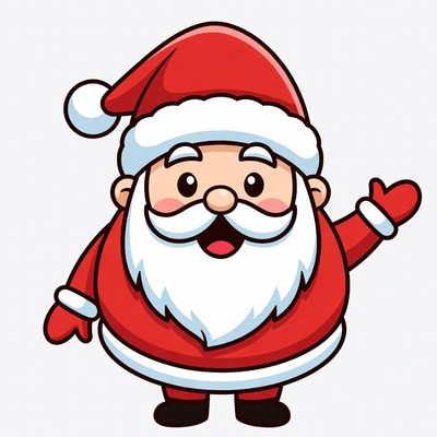 Friendly santa claus waving happily