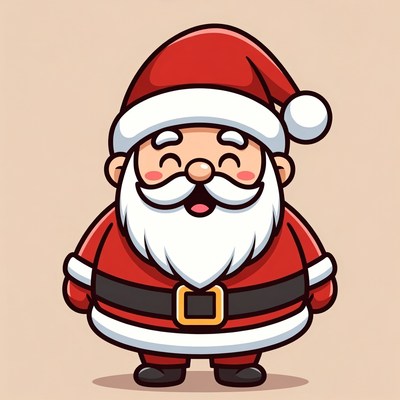Cute cartoon santa claus in a cheerful pose