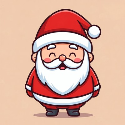 Jolly santa claus character in red suit