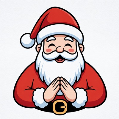 Jolly santa clauses in festive attire