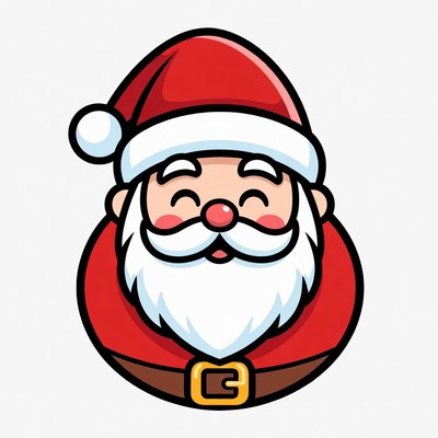 Cheerful santa claus with red hat