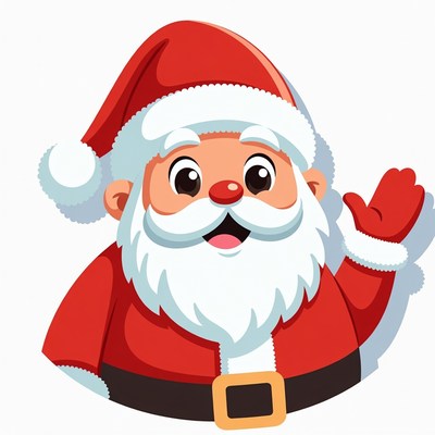 Happy santa claus waving cheerfully