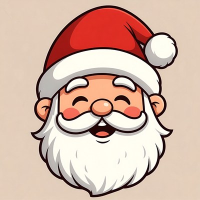 Cheerful santa claus head illustration