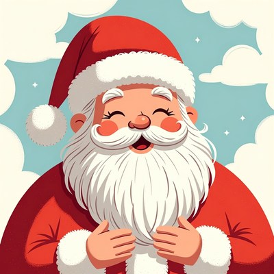 Smiling santa in winter wonderland