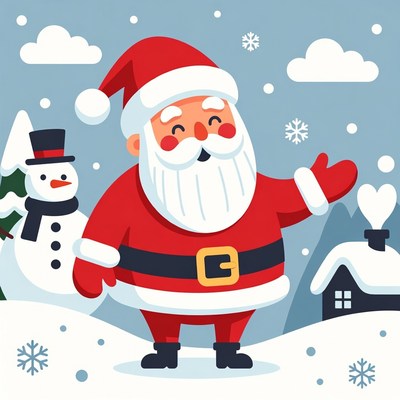 Festive santa in winter wonderland