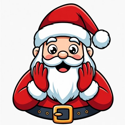 Cheerful santa claus preparing for christmas