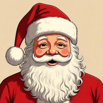 Smiling santa in festive attire