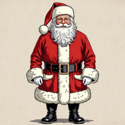 Jolly santa in red outfit