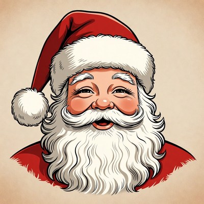 Happy smiling santa claus illustration