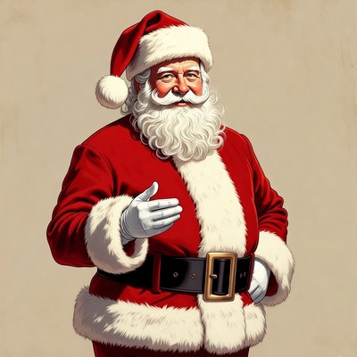 Cheerful santa claus in red suit