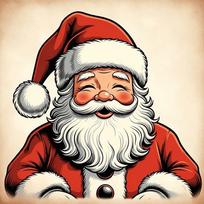 Happy santa with cheerful smile