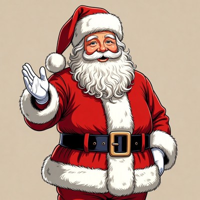 Jolly santa claus in red suit