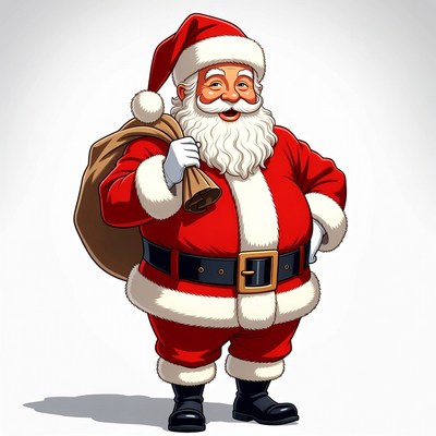 Santa claus with gift sack