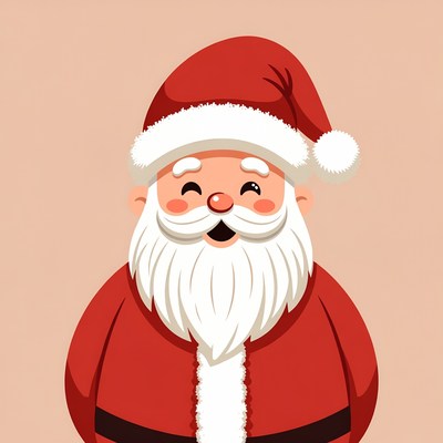 Jolly santa with a cheerful smile