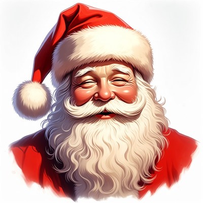 Cheerful santa in festive attire