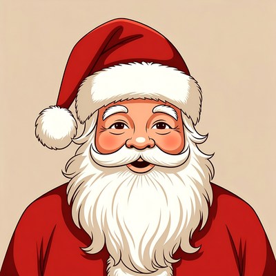 Cheerful santa claus with a red hat