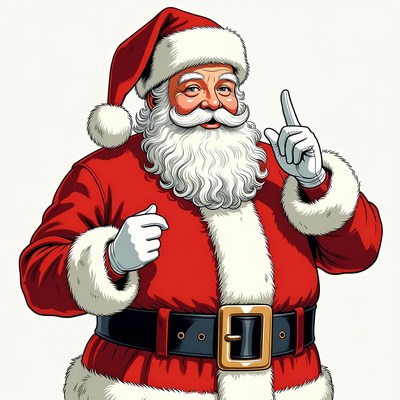 Santa claus shares holiday joy