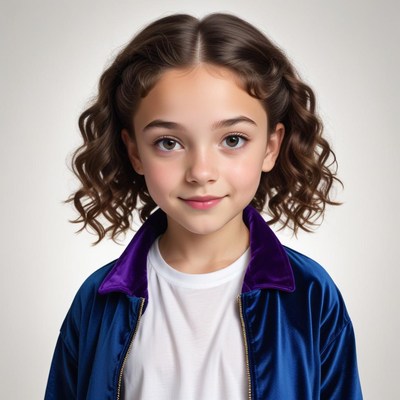 Portrait of a young girl with curly hair