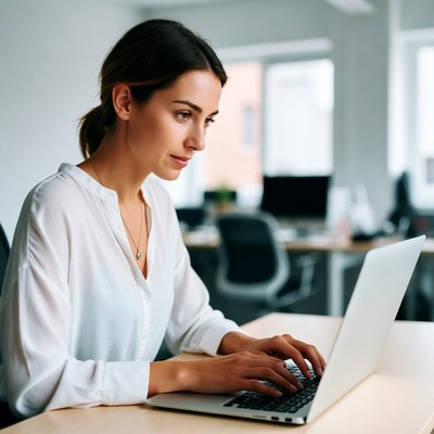 Focused professional working at desk