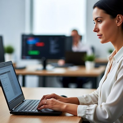 Woman working at office desk