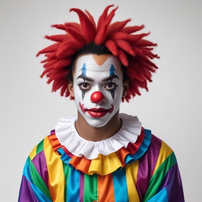 Colorful clown portrait with makeup