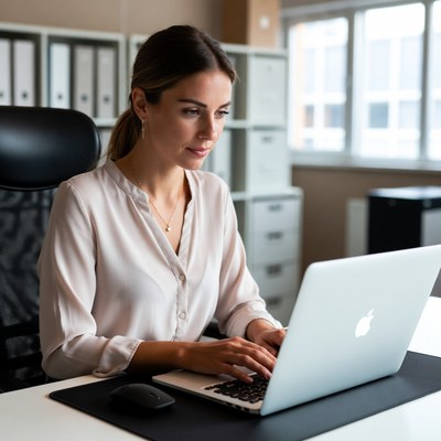 Professional woman working at desk