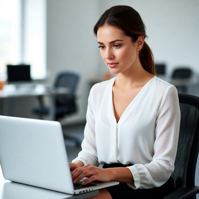 Young woman working in modern office