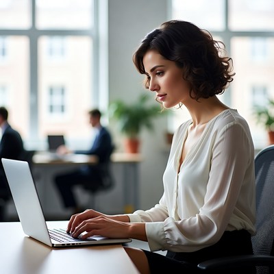 Focused professional at work in office