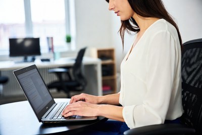 Working in a bright office space