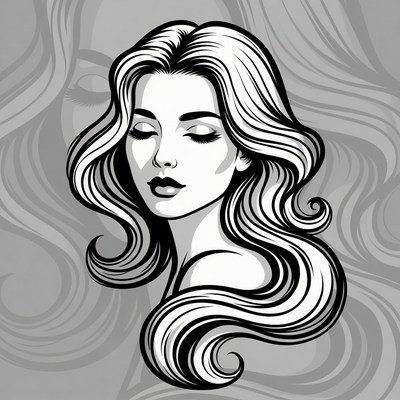 Elegant hairstyle illustration of a woman