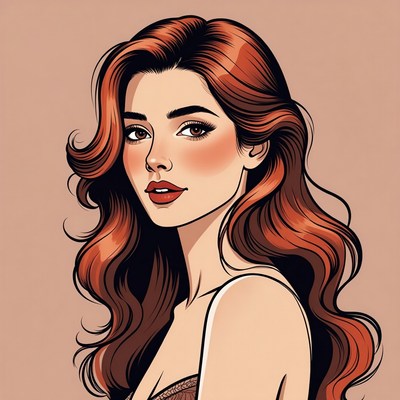 Modern digital portrait of young woman